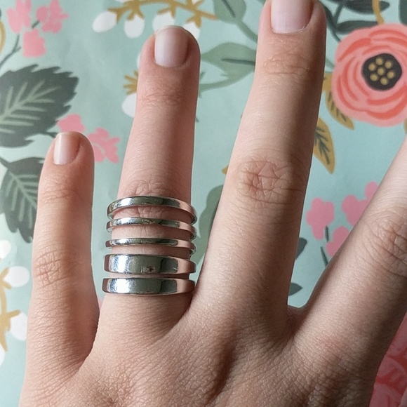Silver layered nwot statement ring - Picture 4 of 4